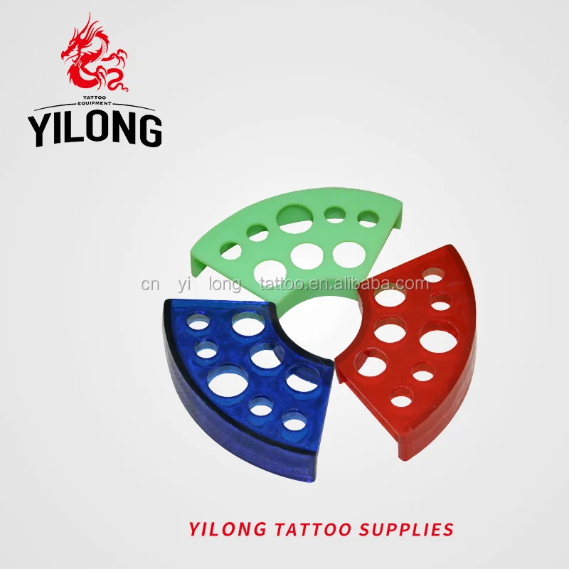 Yilong Custom 8 holes round pigment cup holder Tattoo Ink Cap Cup Holder  Plastic ink cap holder