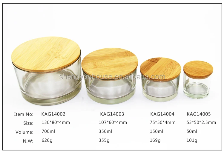 Wholesale Recycled Use Empty With Bamboo Lid Candle Jars Buy Candle