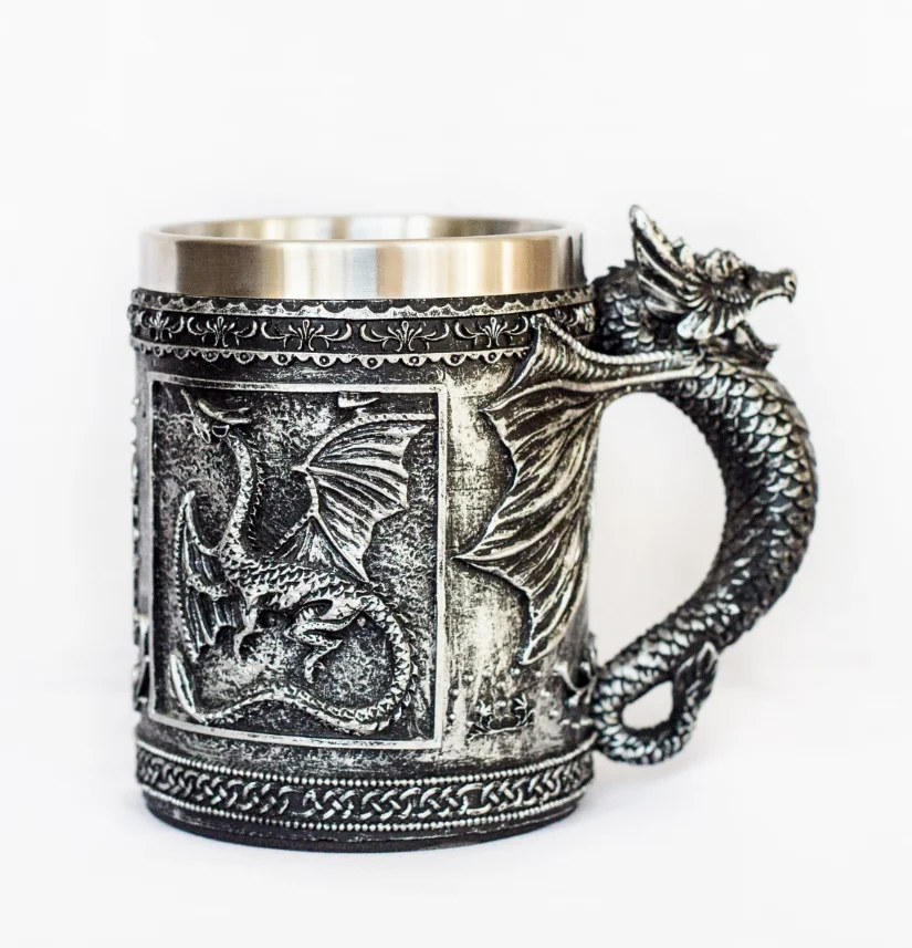 Creative Design Dragon Stainless Steel Coffee Cup, Food Grade Coffee Cup