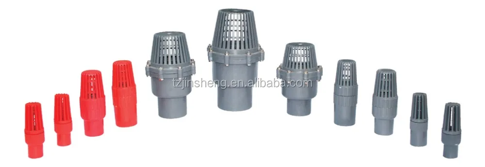 China supplier full size UPVC plastic foot valve,PVC/UPVC Foot Valve,JS High Quality Standard And Non Standard UPVC Foot Valve