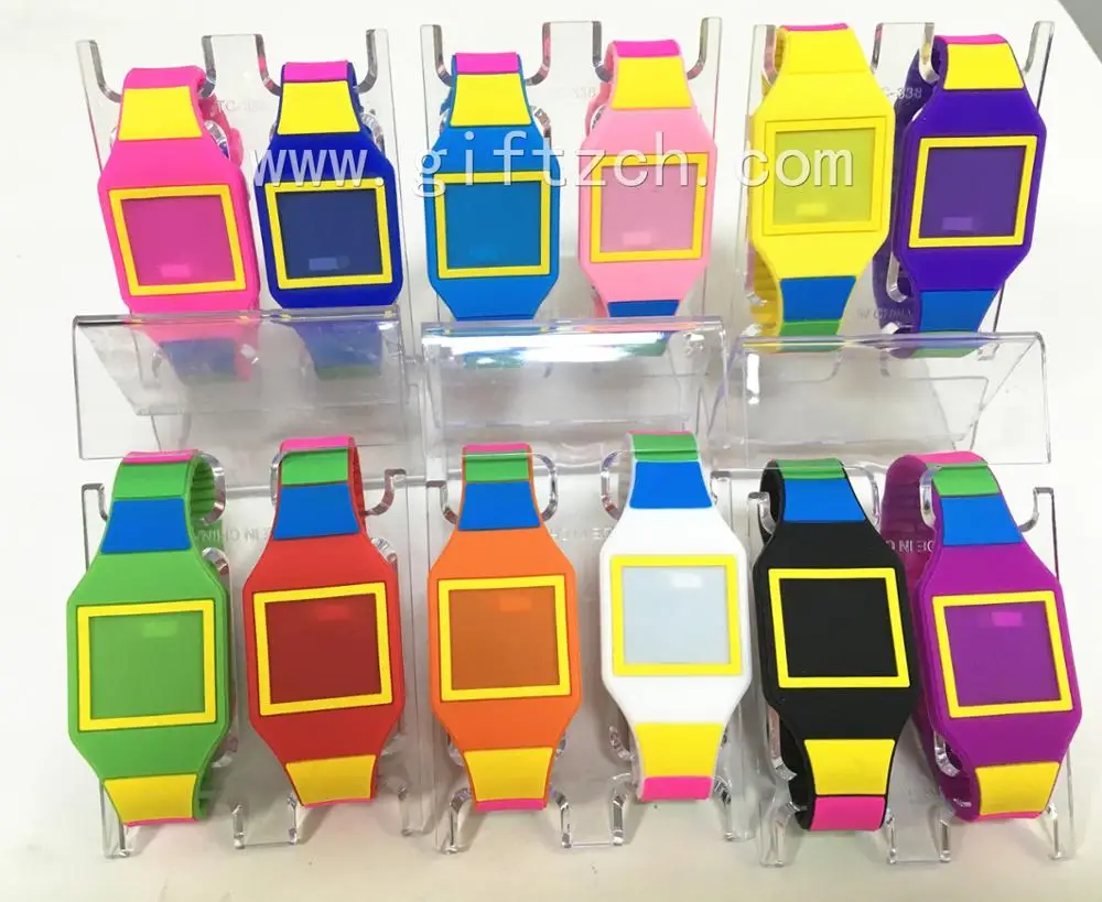 Rainbow children Silicone touch LED watch