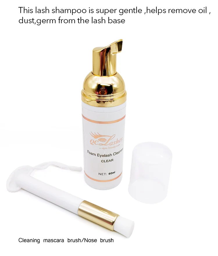Custom Eyelash Foam Cleanser Lashshampoo Bottle Set Private Label Lash