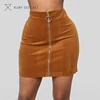 corduroy brown wrap around skirts short