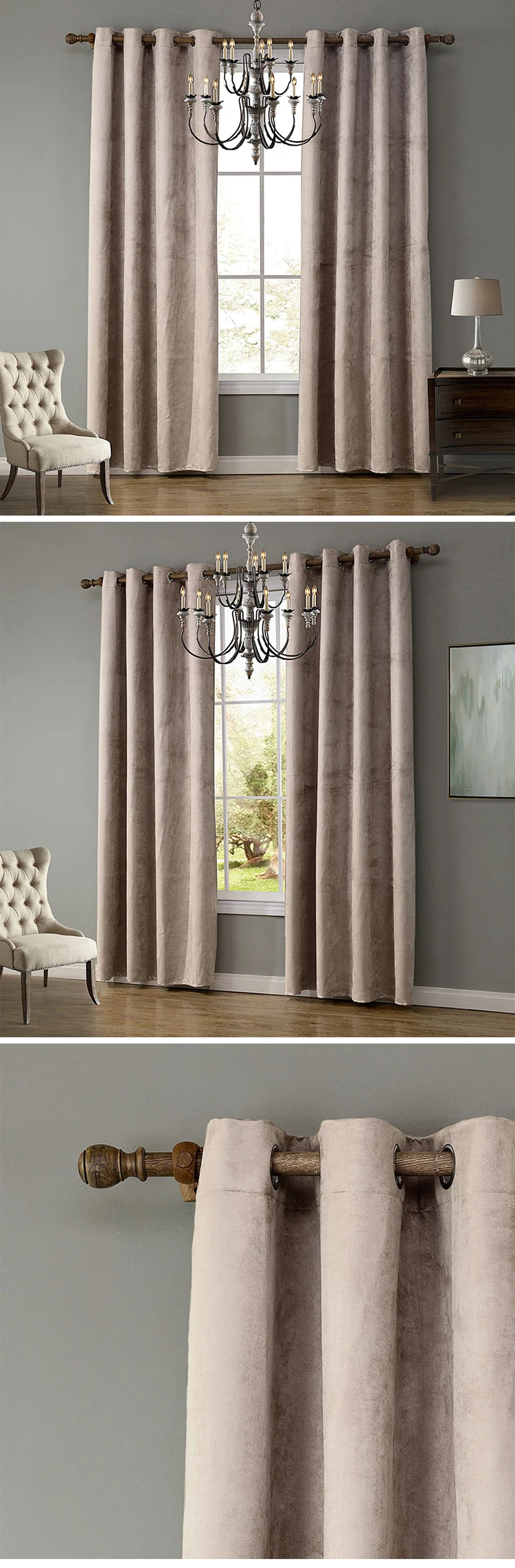 Factory direct sales best price solid color half shading curtains