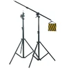 2 in 1 professional video photography flexible tripod light stand with overhead booms arm for studio shooting