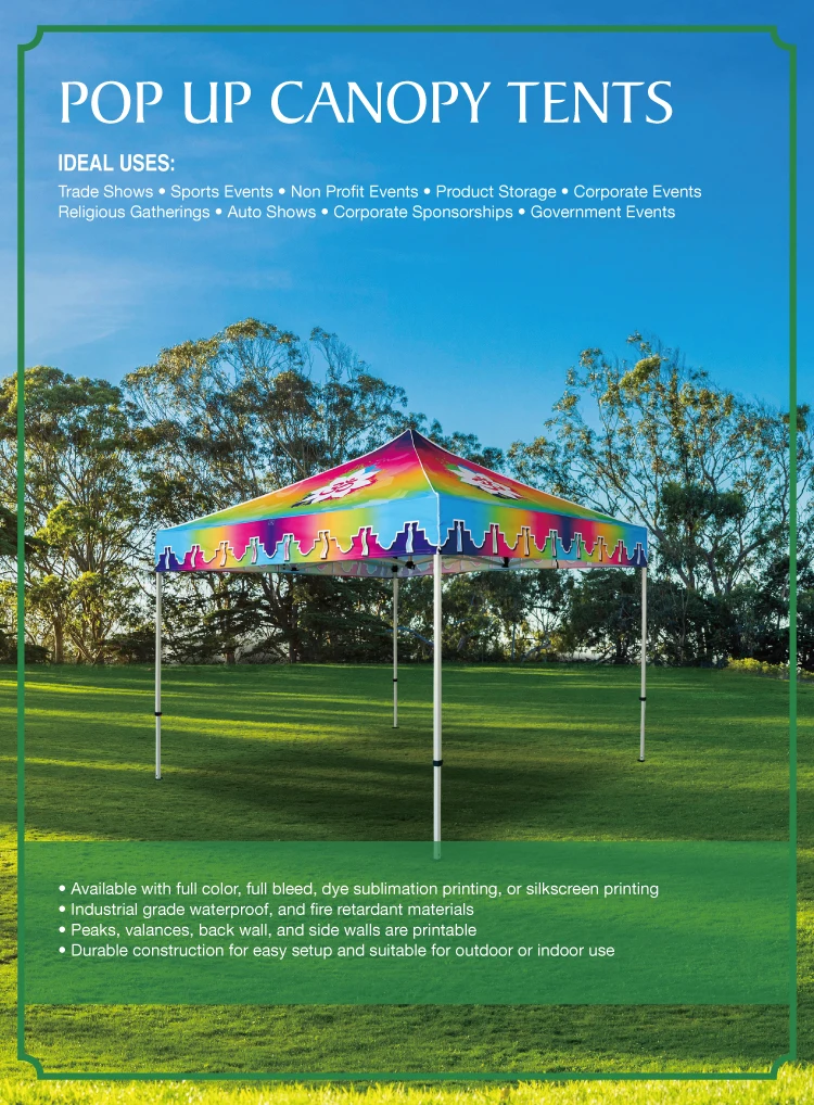 outdoor Events Canopy Tent 10x10 custom printed logo promotional pop up tents