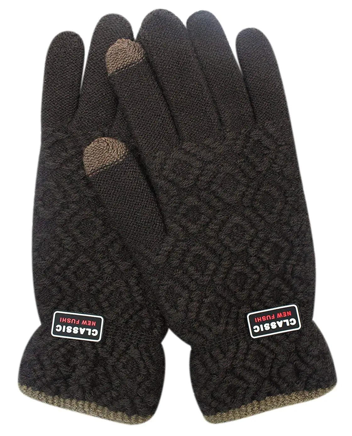 Aodewe Men Winter Thick Mittens Warm Windproof Driving Leather Gloves