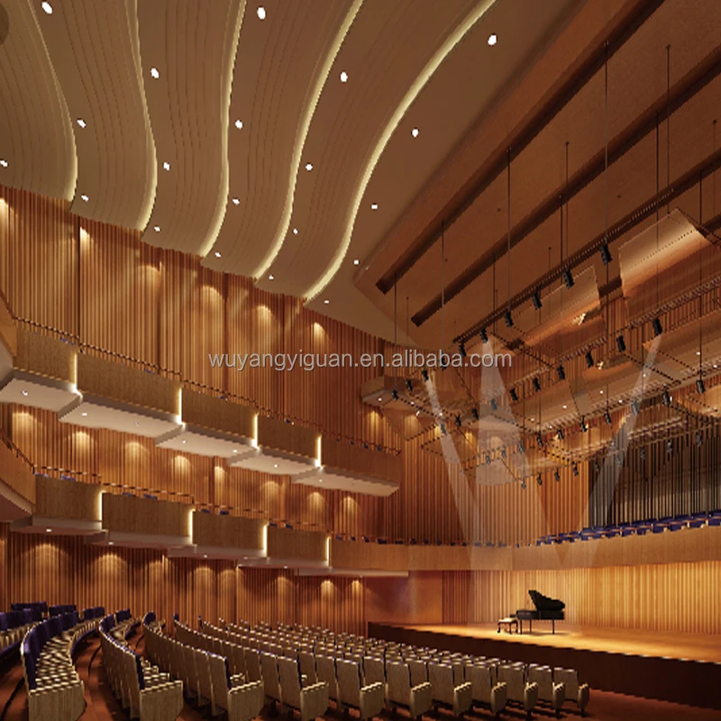 Auditorium Sound Absorption Wooden Grooved Acoustic Panels View