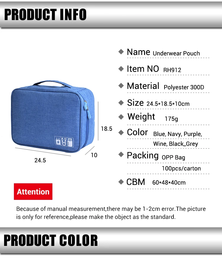 Runhui China Factory Wholesaler Best Selling cable organizer bag double layer digital storage organizer bag.jpg