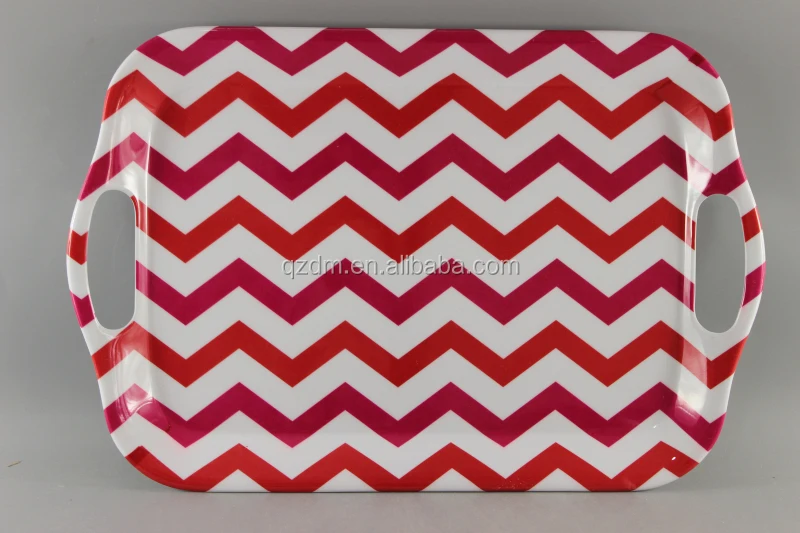 Colorful Melamine Serving Tray , Plastic Tray 18inch