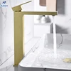 Modern Bathroom High Quality Single Handle Nickel Brushed Golden Color Hot and Cold water Basin Faucet