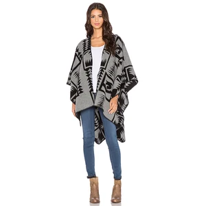 Women geometric oversized knit cardigan sweater poncho sweater Women geometric oversized knit cardigan sweater poncho sweater