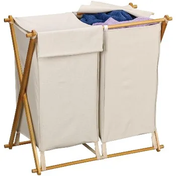 3 Compartment Stackable Wood Folding Laundry Sorter Buy Wood Folding   3 Compartment Stackable Wood Folding Laundry Sorter  350x350 