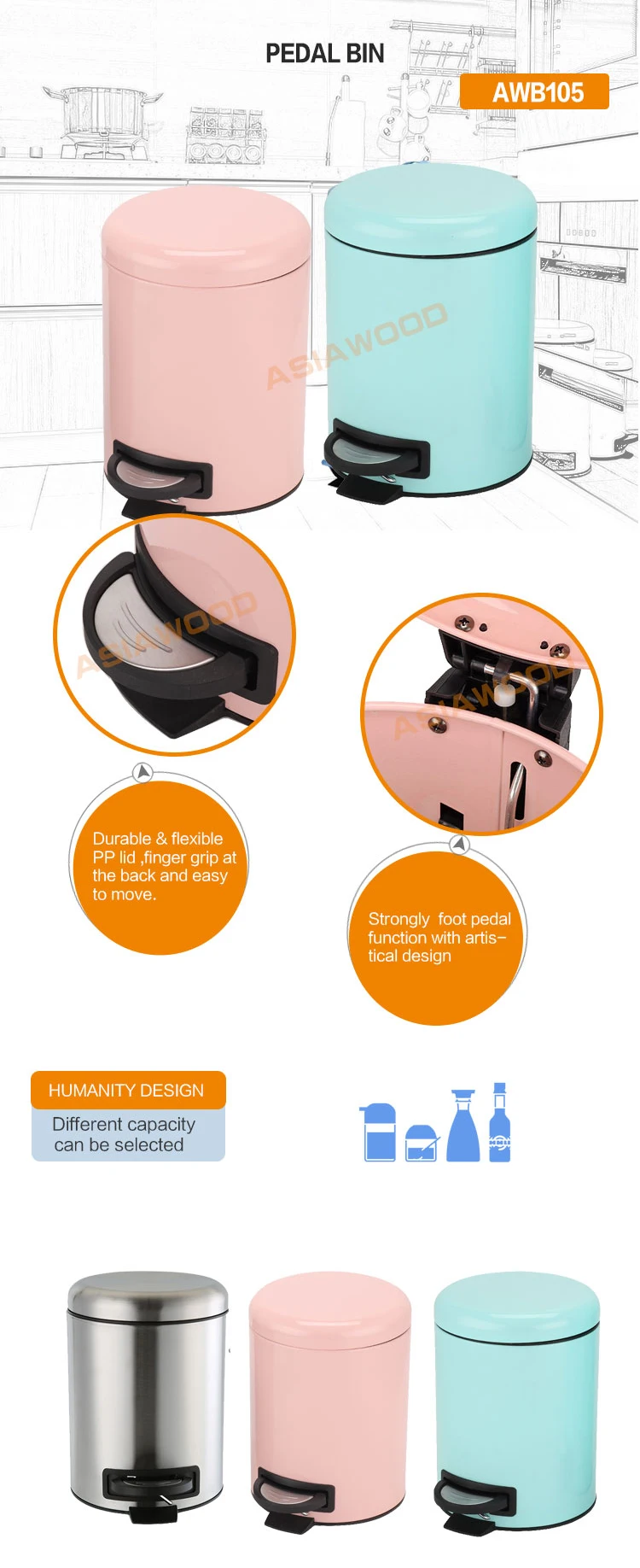 metal dust cleaner bin