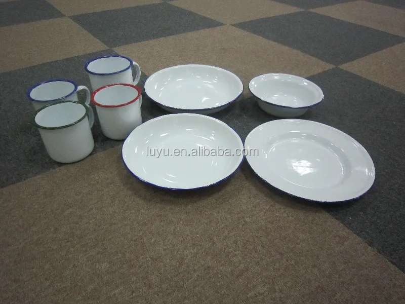 High Quality Enamel Mugs Plates Bowls For Camping Dinnerware Stock High Quality Enamel Mugs Plates Bowls For Camping Dinnerware Stock Lot To European And
