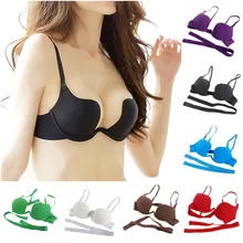 Fashion Sexy Women Bra Deep U Low Cut Super Push Up Backless Bra Brassiere Sutian Underwear Bralette Sujetador Newest