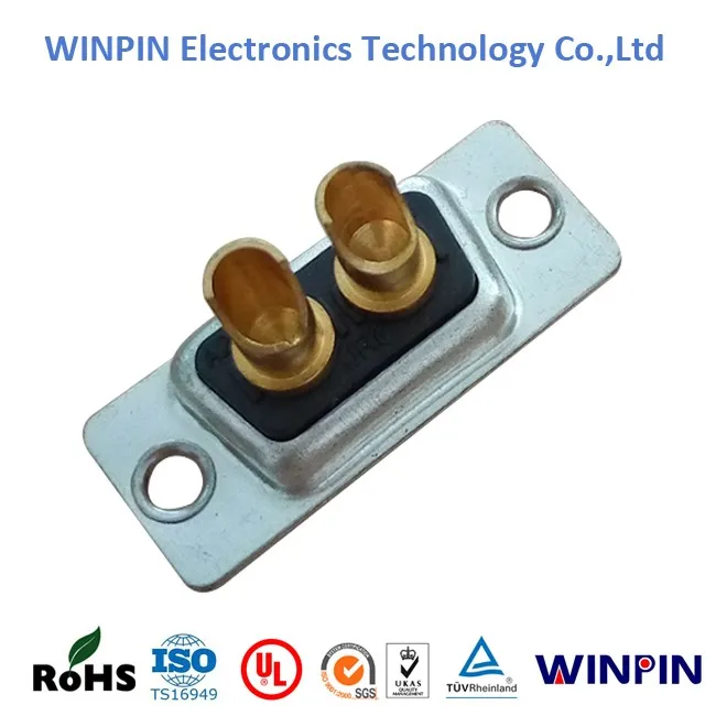 High Power Dsub Db Connector 2v2 Male Machined Pin Full Gold Flash