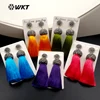 RE055 WKT Wholesale new fashion colorful big soft silk rhinestone pave women popular long stud dangle earrings