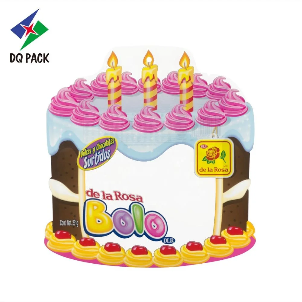 Birthday cake shape gift plastic packaging bag for packing candy