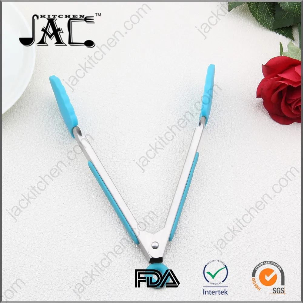 Custom Bbq Tongs With Silicone Heads and Side Grips