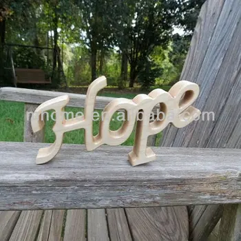Decorative Wood Hope Sign Shelf Sitter Word Art View Word