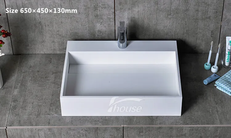 Countertop Bathroom Basin Solid Surface Washing Basin Rectangular Sink