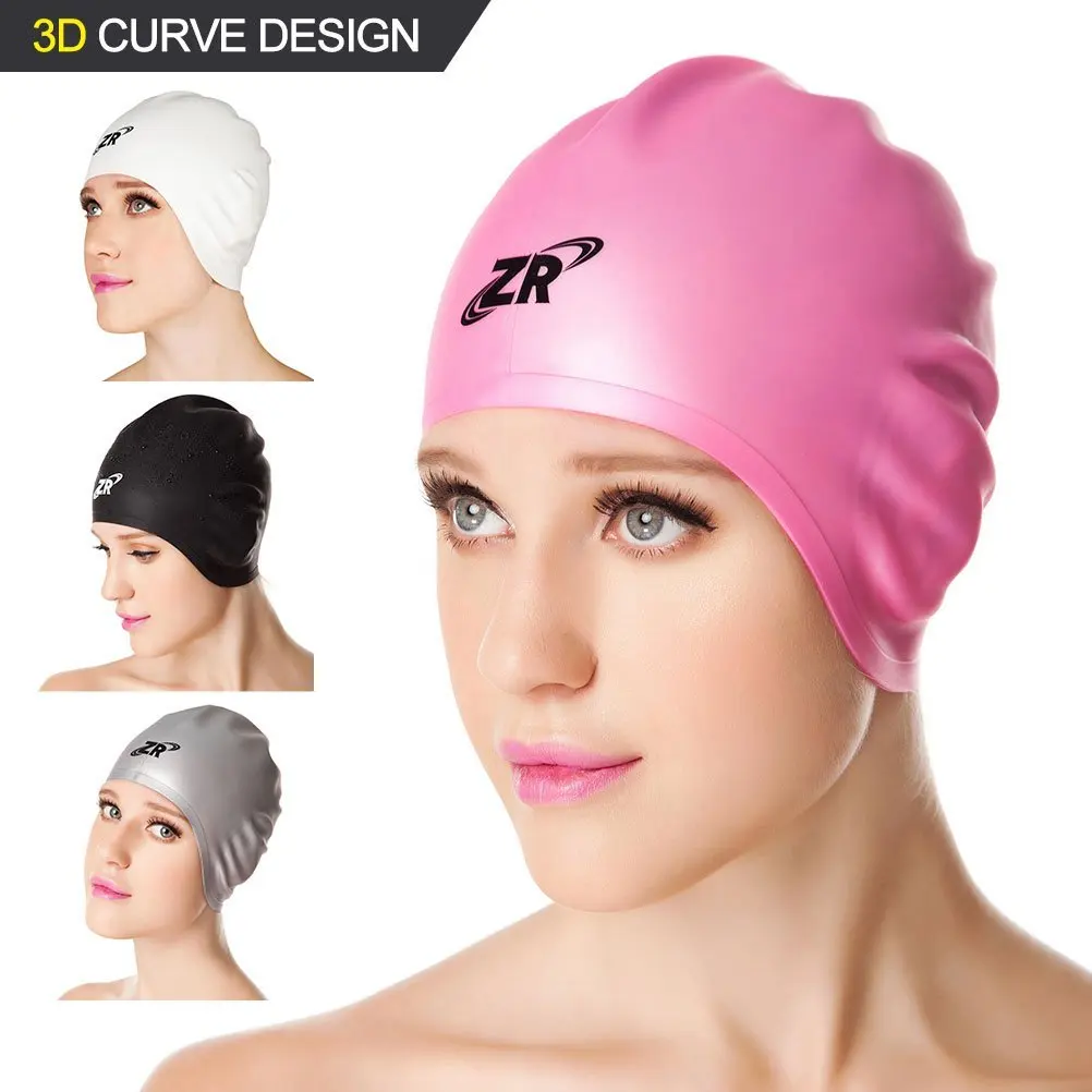 Buy Silicone Swim Caps Zionor Premium 3d Designed Latex Free