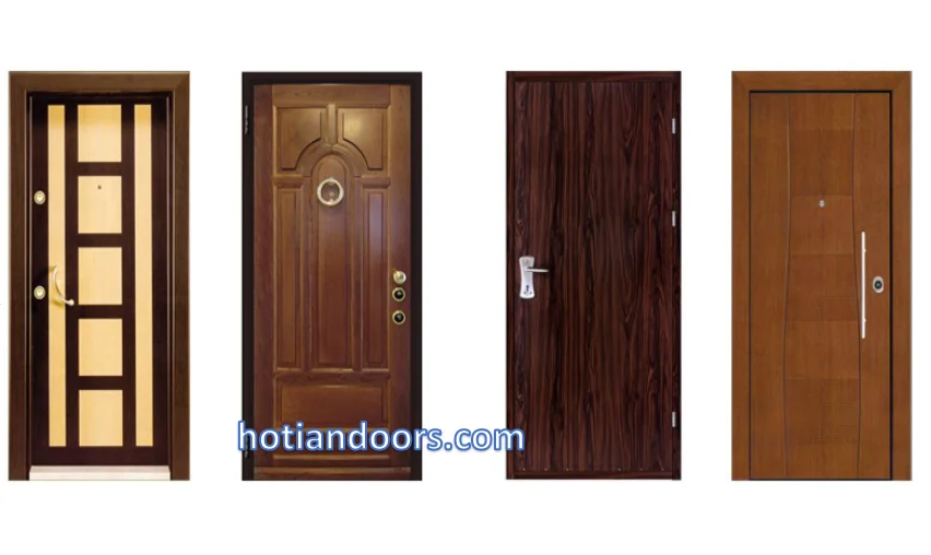 Italy Armored House Door Garage Entry Steel Wooden Security Door Swing