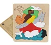 Montessori toy Creative Kids jigsaw animal growth process wooden layer puzzle