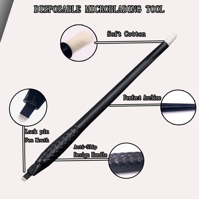 

Hotsale Disposable Microblading 18U Manual Eyebrow Tattoo Pen/Microblading tools for Permanent makeup Eyebrow, Black
