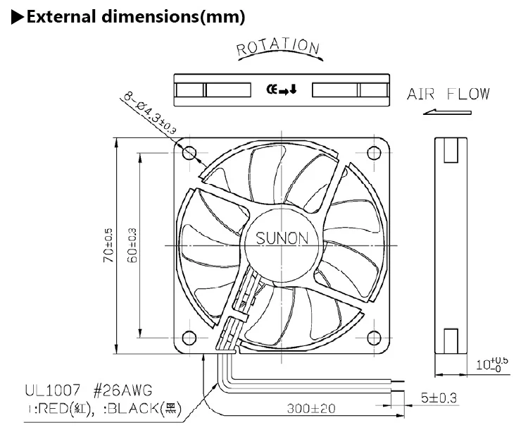 Standard Sunon 7010 70x10 70mm 70x70 12v Dc Laptop Brushless Axial Flow ...