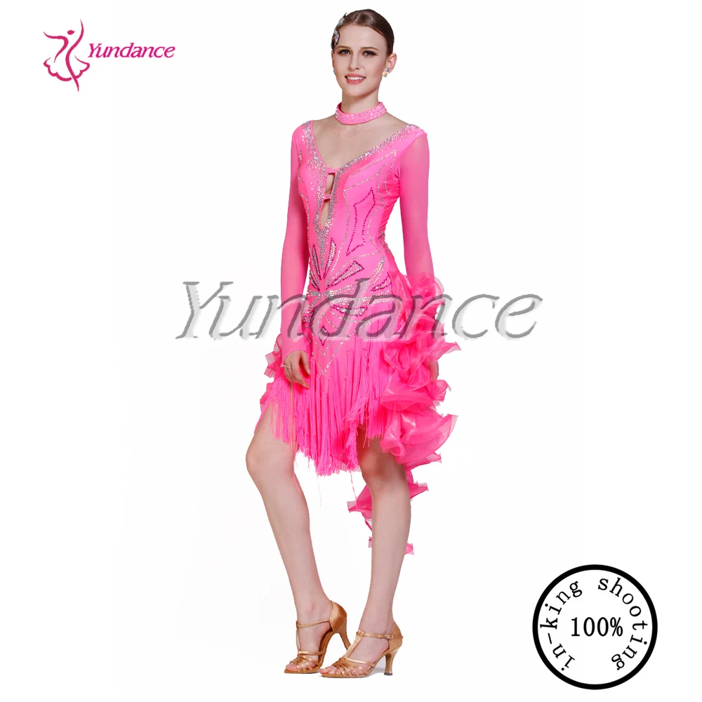 2016 Latest Latin Rumba Dance Pink Dress On The Stage L13126 Buy