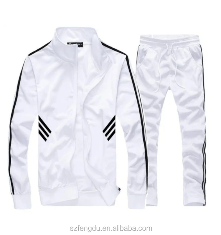 Custom Gym Polyester Slim Fitted White Mens Tracksuit - Buy Mens ...
