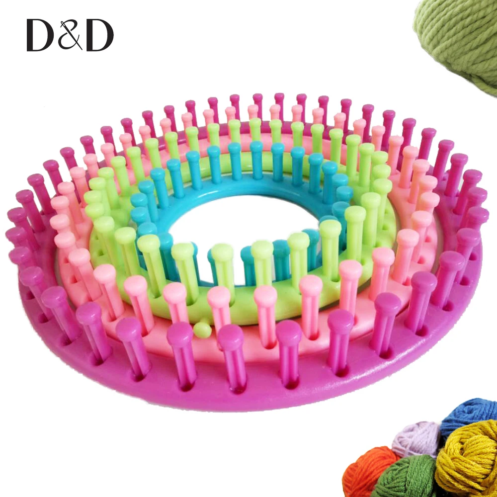 Craft Kit Tool Round Shape Plastic Knitting Loom Set With Hook Needle ...