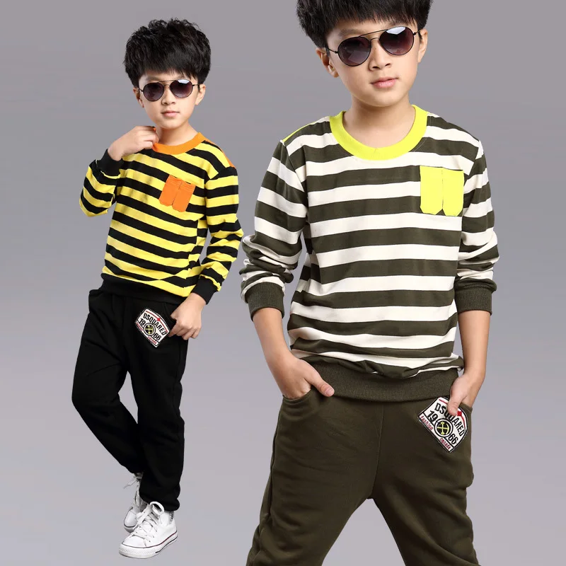 Kids Striped Clothes Boys Baby Boy Cotton Striped Tracksuit Set Boy Thanksgiving Clothing Set Fashionable Baby
