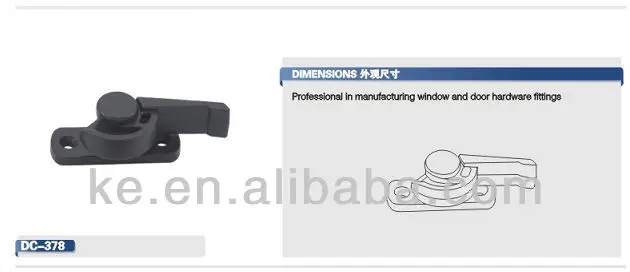 Aluminum sliding window crescent sash lock