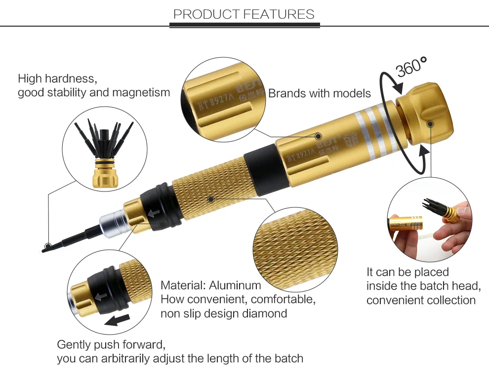 6 in 1 Phone Repair Magnetic Precision Pentagon Y000 Screwdriver For iPhone Mobile Phone Tablet