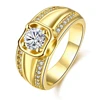 Double deck clear zircon environment copper jewelry ring for men