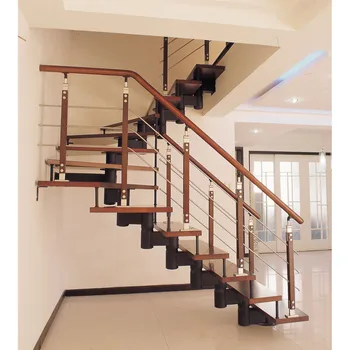 Modern Style Straight Indoor Wooden Tread Stair Railing - Buy Stair Railing,New Style Straight 