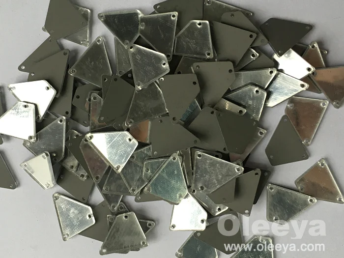 Hot Sale Popular Flat Back Acrylic Mirror Sew on Stone With 2 Holes for Costumes Decorations