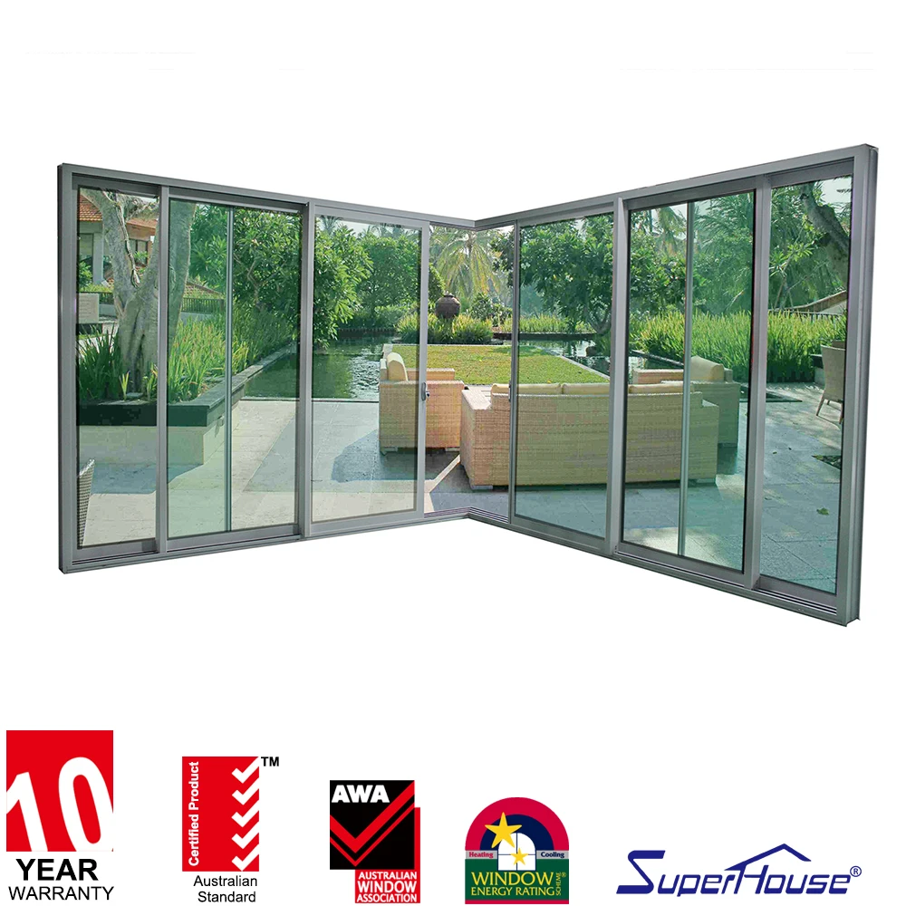 AAMA certified/NFRC certified used aluminium sliding glass doors with High acoustic values for sale