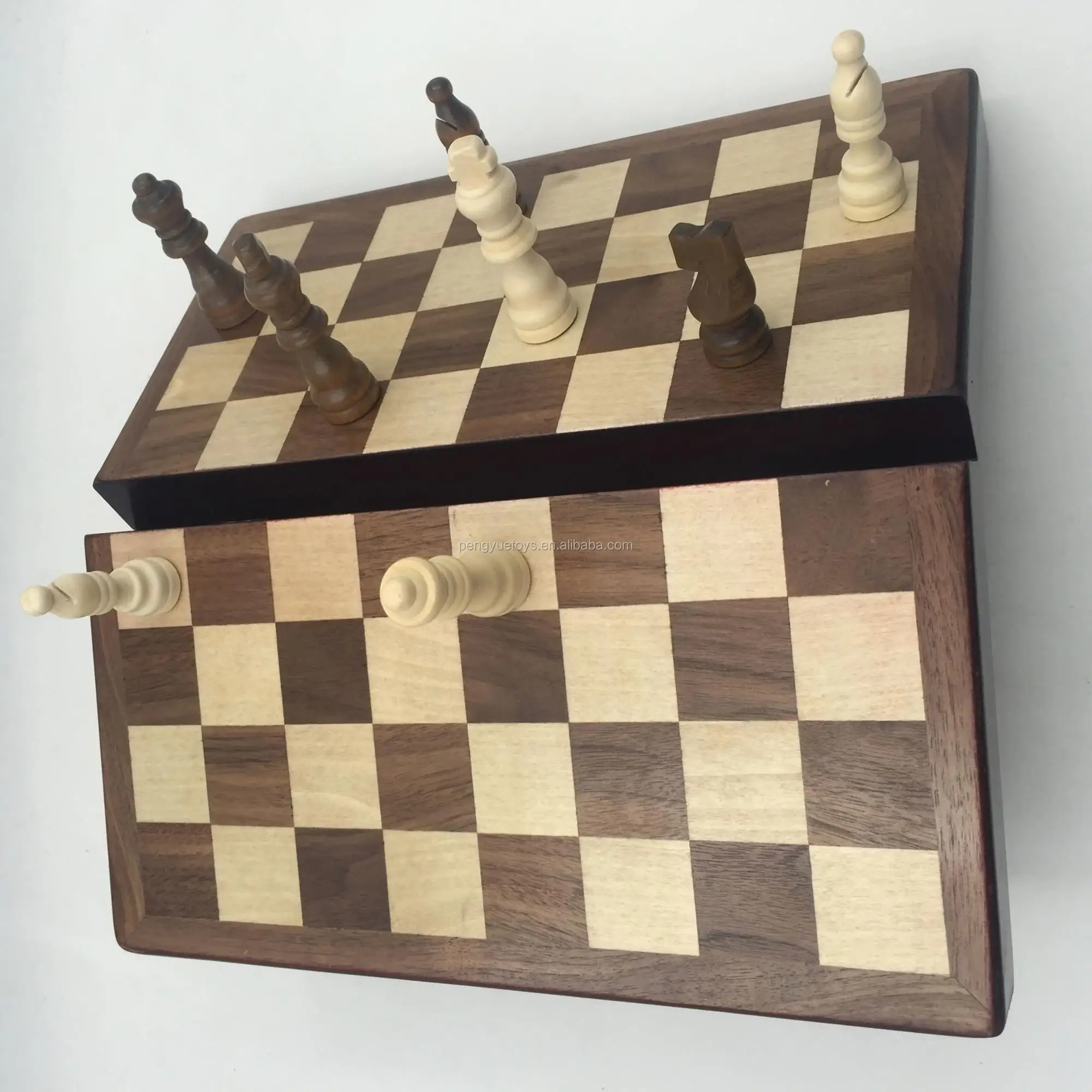 Classic Wooden Magnetic Chess Game Shure Products Inc 5141 