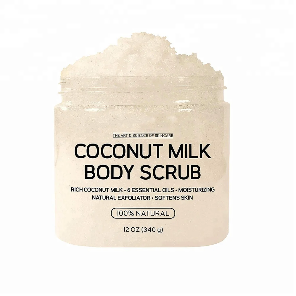 Pure Natural Rich Coconut Body Scrub For Beauty Face Spa Coconut Milk