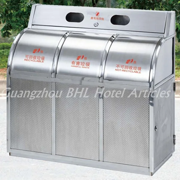 Large Capacity Stainless Steel Waste Management System Outdoor Large Capacity Stainless Steel Waste Management System Outdoor Clification Recycle Bins Metal Trash Can Gpx286b