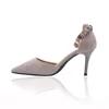 Pointed Toe Women's Metallic strappy Ankle Stilettos Heels Pumps- Purple