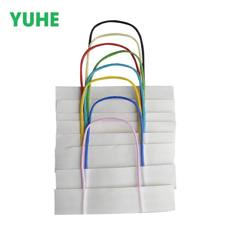 Wholesale Custom Different Color Bag Paper Rope Flat Handle