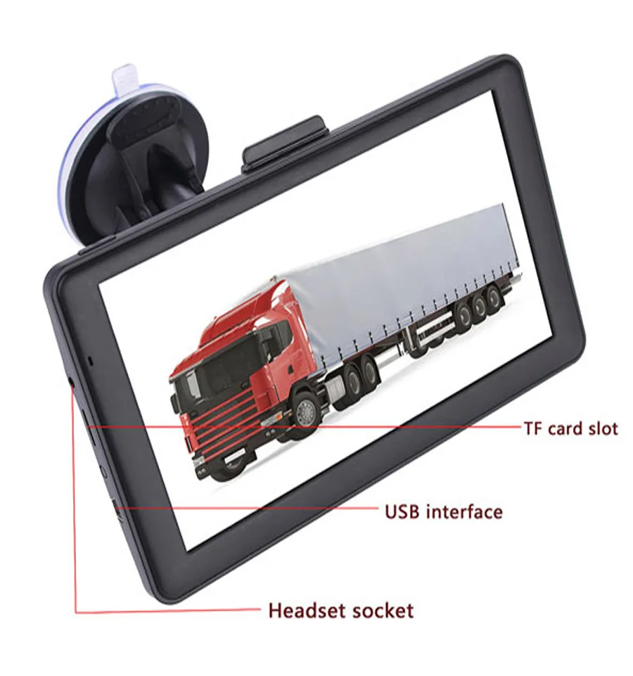Truck SAT NAV GPS Navigation 7 inch Capacitive GPS Smart Voice Reminder 8 GB ROM 256 MB Global Navigation Satellite System