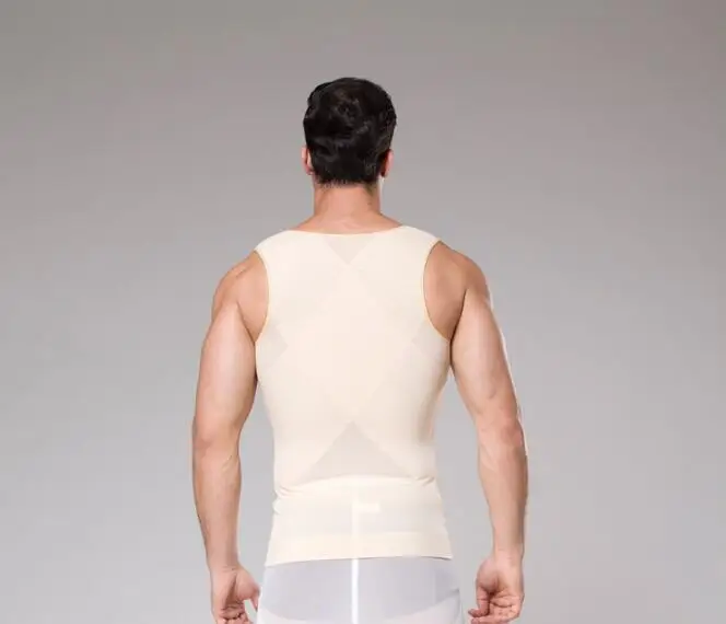 Mens Slimming Body Shaper Vest/T-Shirt With Zipper