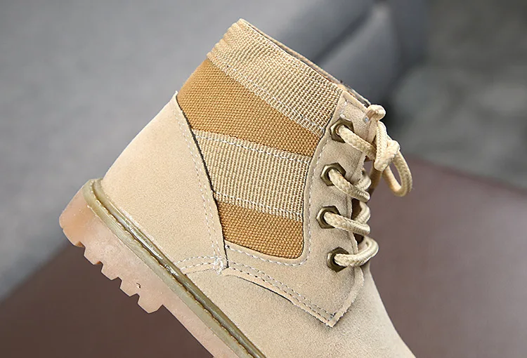 Ks1073 Wholesale Price Military Style Plain Kids Boys Combat Boots