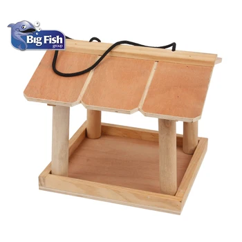 Hanging Wooden Bird Table Garden Wild Birds Tree Or Bracket